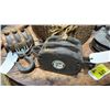 Image 4 : LARGE ROLL OF VINTAGE NAUTICAL BRAIDED ROPE, PULLEY HANDLE & 3 VINTAGE PULLEYS