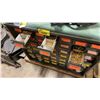 Image 3 : 49 DRAWER GREEN METAL PARTS CABINET FULL OF ASSORTED VINTAGE BRASS HARDWARE