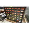 Image 6 : 49 DRAWER GREEN METAL PARTS CABINET FULL OF ASSORTED VINTAGE BRASS HARDWARE