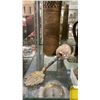 Image 3 : 3 PCS OF ARTILLERY SHELL ART ITEMS & VINTAGE BRASS/STONE FIRELIGHTER WAND