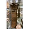 Image 4 : 3 PCS OF ARTILLERY SHELL ART ITEMS & VINTAGE BRASS/STONE FIRELIGHTER WAND