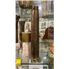 Image 5 : 3 PCS OF ARTILLERY SHELL ART ITEMS & VINTAGE BRASS/STONE FIRELIGHTER WAND