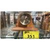 Image 1 : VINTAGE NAUTICAL "SHIPS TIME" BRASS QUARTZ SHIPS CLOCK MOUNTED ON WOODEN MANTEL BASE