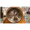 Image 4 : VINTAGE NAUTICAL "SHIPS TIME" BRASS QUARTZ SHIPS CLOCK MOUNTED ON WOODEN MANTEL BASE