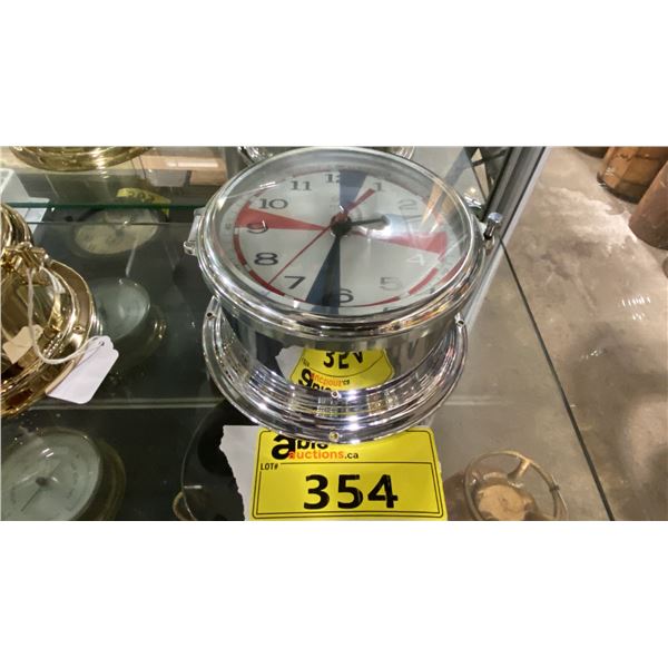 SCHATZ VINTAGE RED/BLUE QUARTZ SHIPS CLOCK