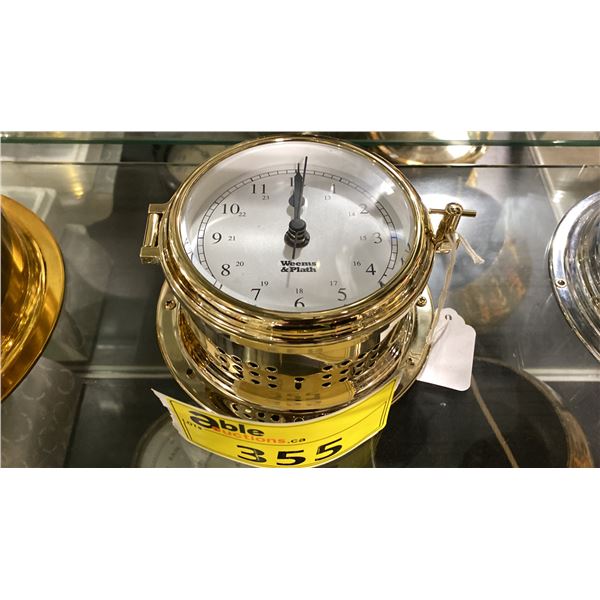 WEEMS & PLATH BRASS SHIPS BELL CLOCK