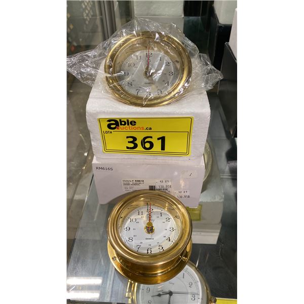 PAIR OF VICTORY #RM618 PLAIN BEZEL 3" CLOCK