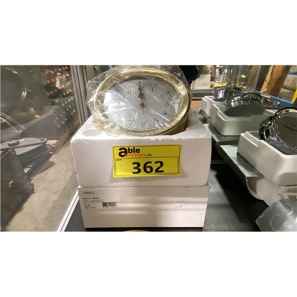 VICTORY #RM615 BRASS CLOCK WITH PLAIN BEZEL 6"