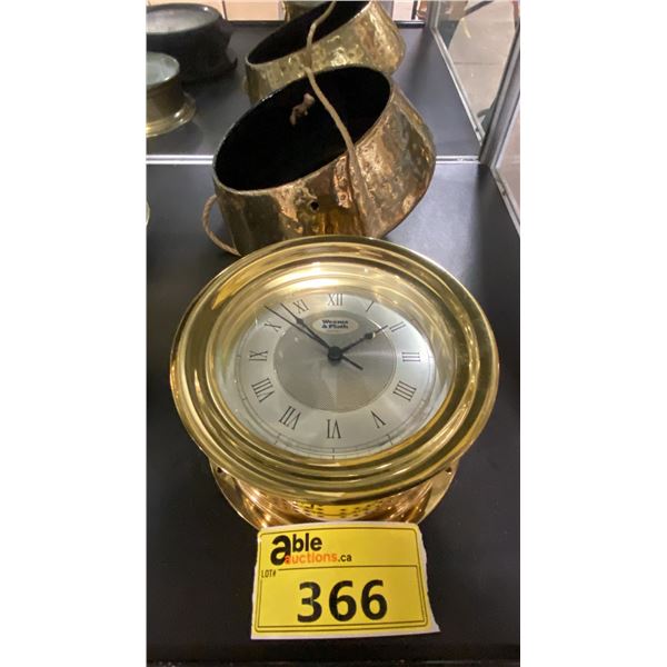 WEEMS & PLATH BRASS SHIPS BELL & DECORATIVE BRASS COLORED COVER, DINNER GONG FOR NAVAL OFFICERS