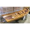 Image 2 : 14' HANDCRAFTED WOODEN DOUBLE ROWING TENDER BOAT WITH 2 SETS OF OARS & MOBILE WHEEL STAND