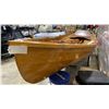 Image 3 : 14' HANDCRAFTED WOODEN DOUBLE ROWING TENDER BOAT WITH 2 SETS OF OARS & MOBILE WHEEL STAND