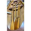 Image 5 : 14' HANDCRAFTED WOODEN DOUBLE ROWING TENDER BOAT WITH 2 SETS OF OARS & MOBILE WHEEL STAND