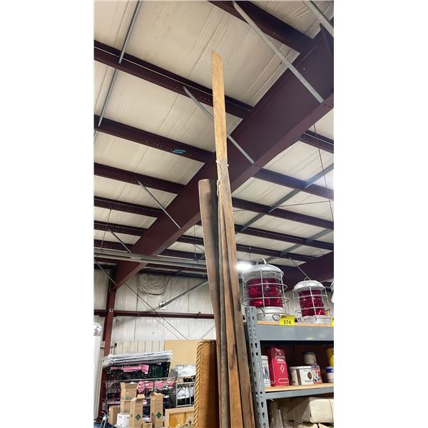 4 ASSORTED SINGLE WOOD VINTAGE OARS