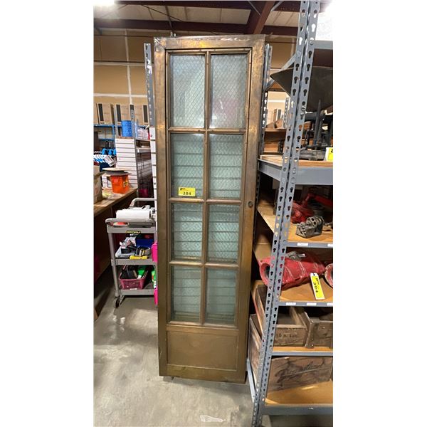 2 BRASS VINTAGE SHIPS GALLEY SWING DOORS EACH MEASURES APPROX 2' X 7'