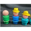 Image 3 : FISHER-PRICE LITTLE PEOPLE LOT - WOODEN BOTTOM PLASTIC HEAD LITTLE PEOPLE! (INTERNAL REFERENCE: B)