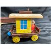 Image 10 : FISHER-PRICE LITTLE PEOPLE LOT - VERY OLD WOODEN TRAIN (INTERNAL REFERENCE: W)