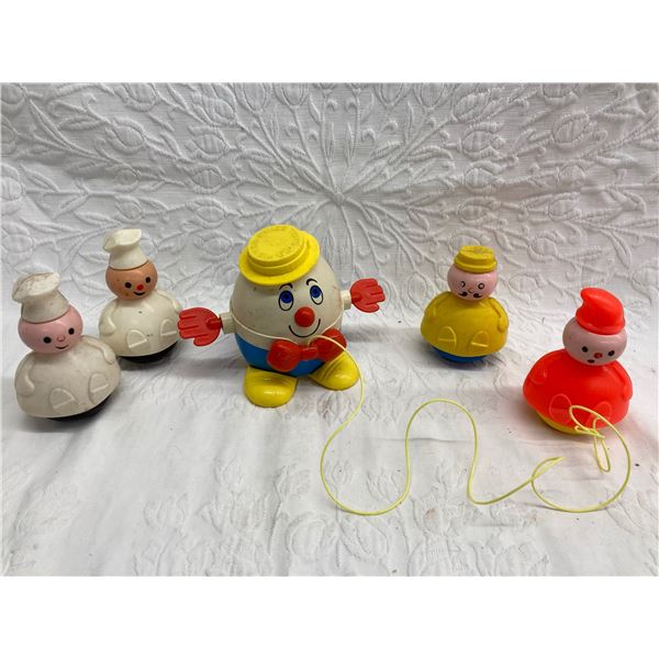 FISHER-PRICE TOYS - 1970S ROLY POLY THREE MEN IN A TUB AND HUMPTY DUMPTY (INTERNAL REFERENCE: GG)