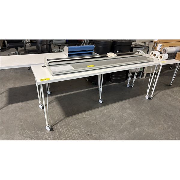 WHITE 78" X 24" MOBILE TABLE
