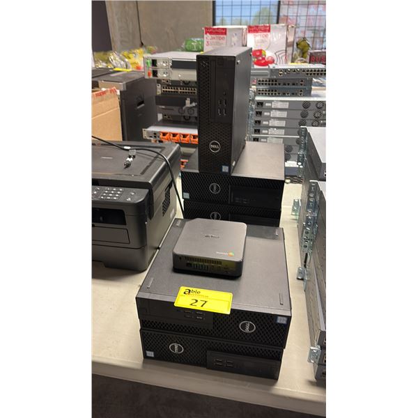 6 DELL DESKTOP COMPUTERS AND 1 ASUS CHROME - NO HDD