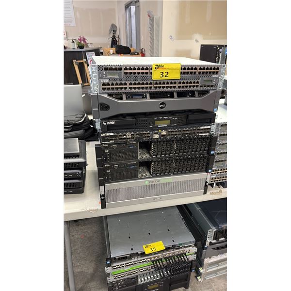 7 ASSORTED NETWORK SWITCHES AND SERVER ARRAYS
