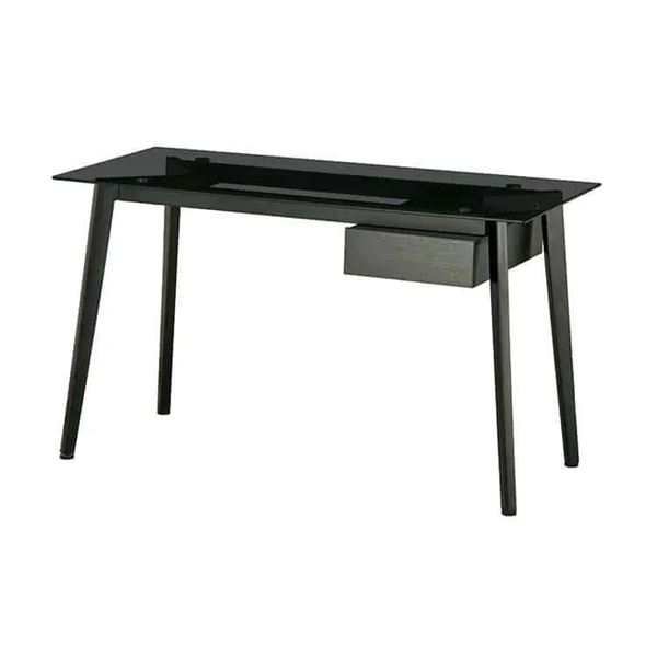 BLACK CT-04 5126 GLASSTOP COMPUTER DESK