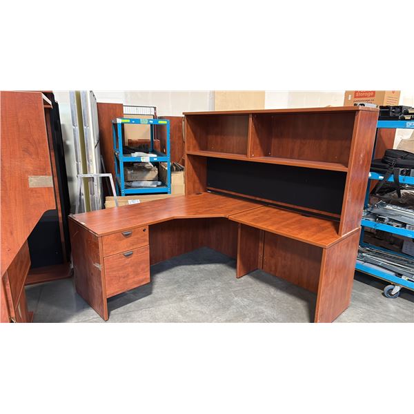 CHERRY 5.5' X 5.5' CORNER COMPUTER DESK