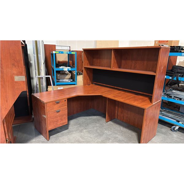 CHERRY 5.5' X 5.5' CORNER COMPUTER DESK