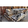 Image 1 : 4 PALLETS OF STAINLESS STEEL BATHROOM ENCLOSURES AND 3 GURNEYS