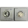 Image 1 : BARBER SILVER QUARTER DOLLAR - 1915D; WASHINGTON SILVER QUARTER DOLLAR - 1964D