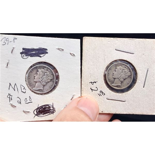 MERCURY SILVER DIMES - 1939, 1943