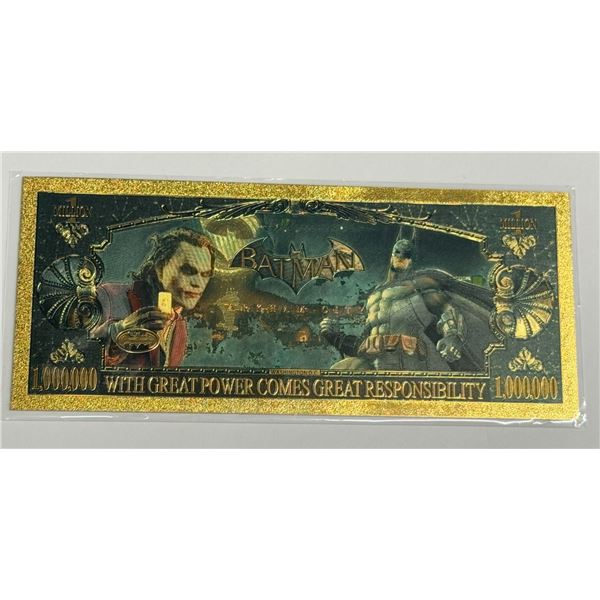 $100 NOVELTY 24K .9999 GOLD PLATED FOIL NOTES - BATMAN