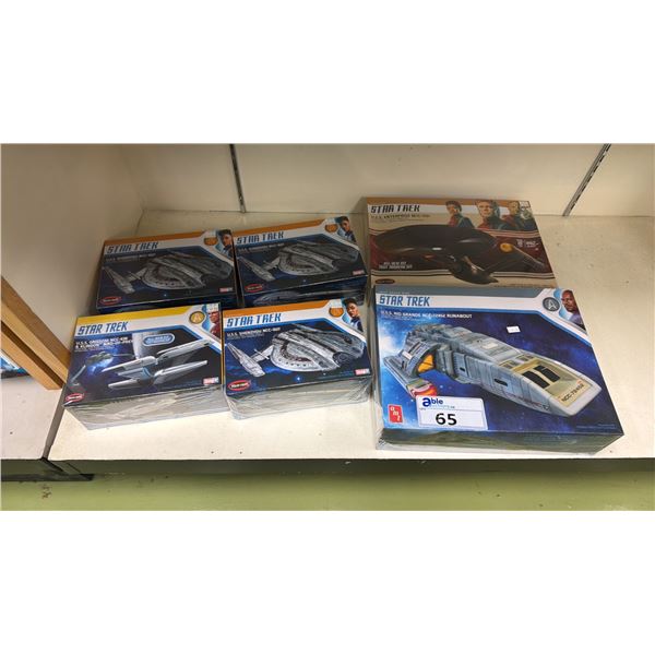 (6) ASSORTED STAR TREK MODEL SHIPS INCLUDING; USS RIO GRANDE NCC-72453 RUNABOUT, USS ENTERPRISE