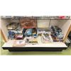 Image 1 : SHELF OF ASSORTED MODEL VEHICLE KITS INCLUDING; CRUISER BLUCHER, BATTLE SHIP USS MASSACHUSETTES &