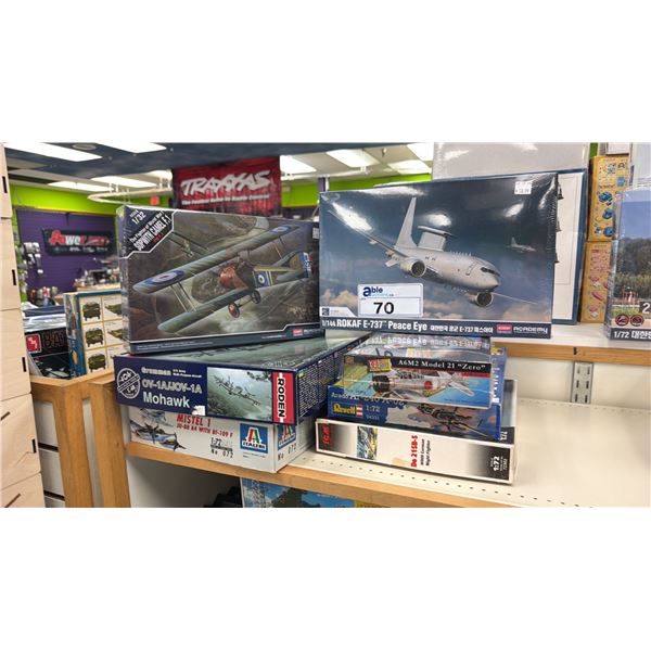 ASSORTED MODEL AIRCRAFT KITS INCLUDING; GRUMMAN MOHAWK, WWII GERMAN NIGHT FIGHTER, ROKAF E-737