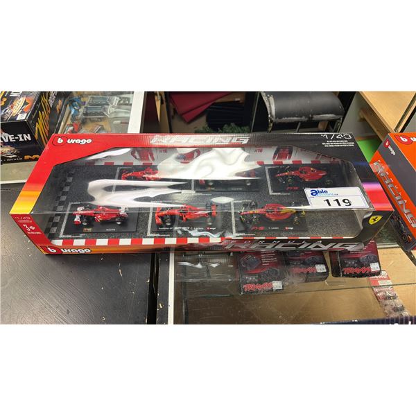 BURAGO FORMULA RACING FERRARI RACING TEAM MODEL CAR SET