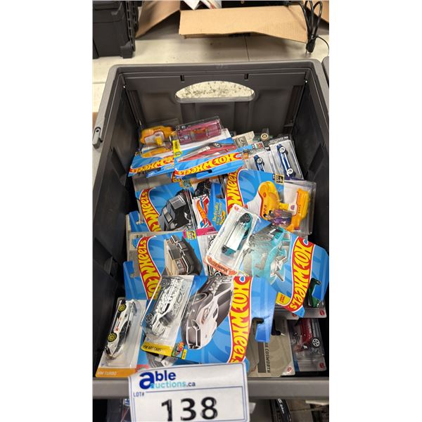 BIN OF ASSORTED HOT WHEELS CARS