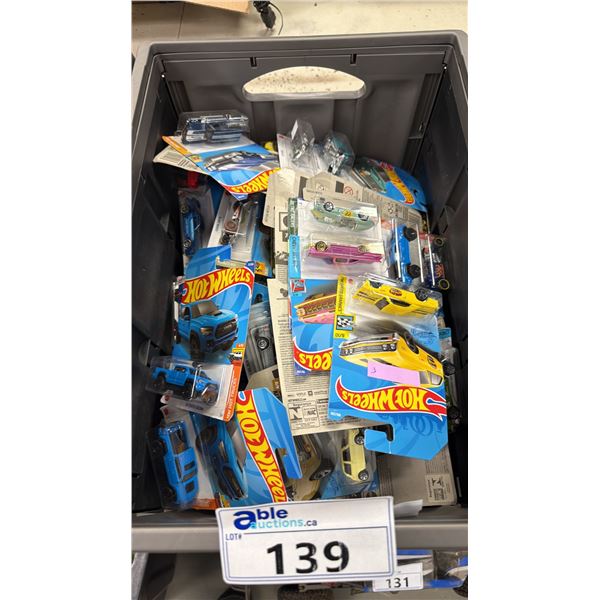 BIN OF ASSORTED HOT WHEELS CARS