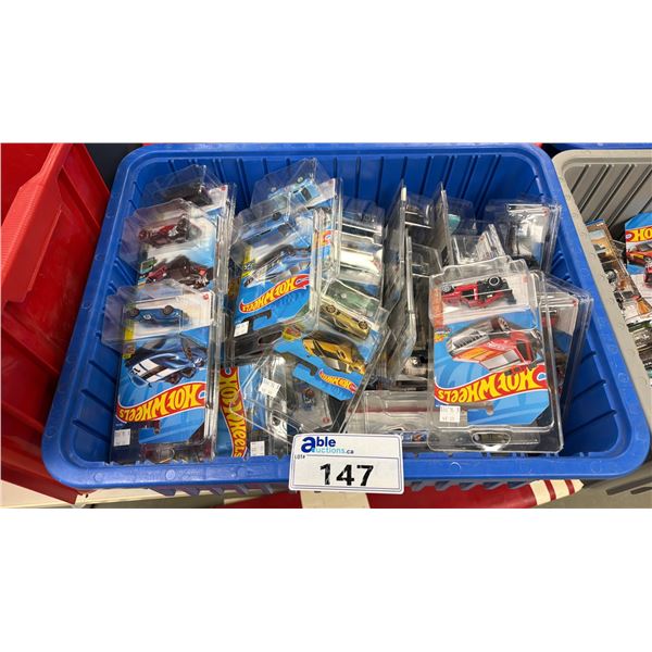 BIN OF ASSORTED HOT WHEELS CARS