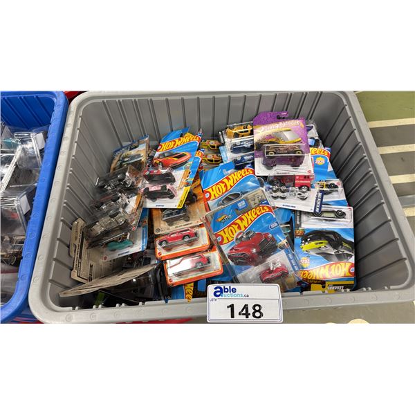 BIN OF ASSORTED HOT WHEELS CARS