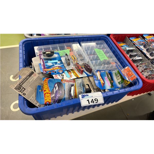 BIN OF ASSORTED HOT WHEELS CARS