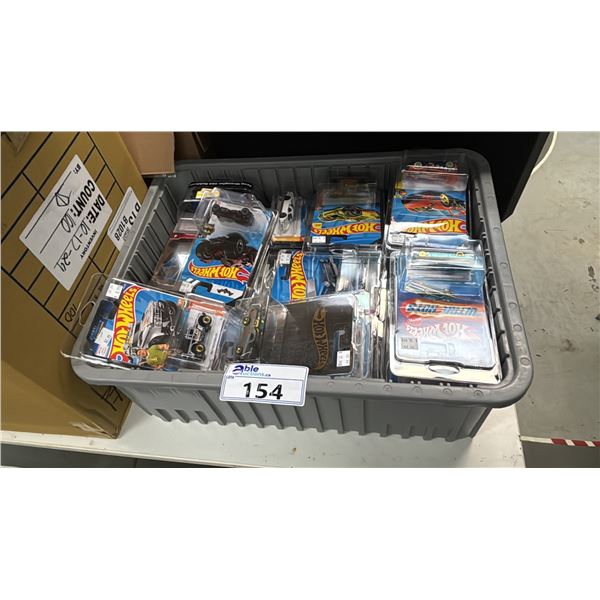 BIN OF ASSORTED HOT WHEELS CARS