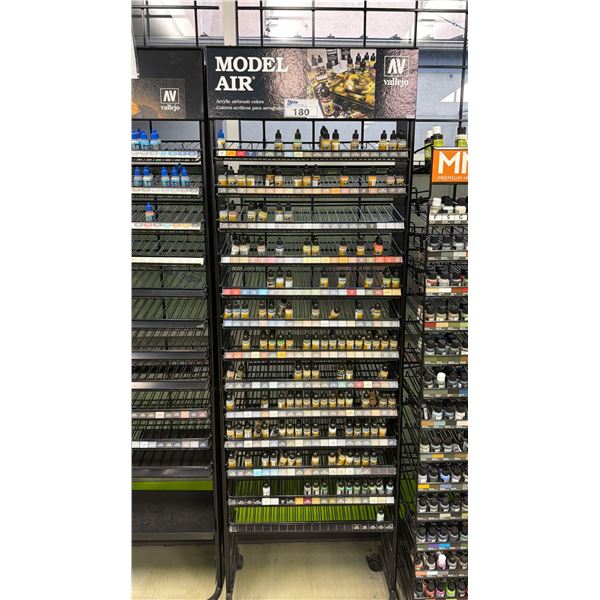 RACK OF ASSORTED MODEL AIR ACRYLIC AIRBRUSH COLORS PAINTS *RACK INCLUDED*