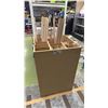 Image 1 : WOOD ORGANIZER CRATE WITH ASSORTED LENGTHS OF WOOD RODS
