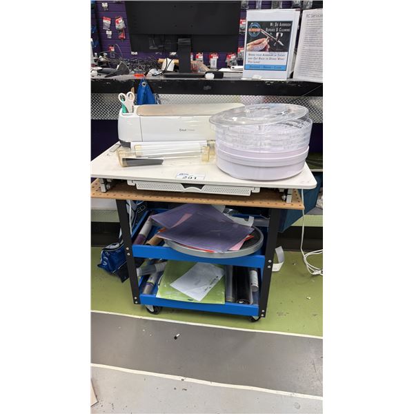 CRICUT MAKER WITH LABELLING MATERIALS & PORTABLE 3-TIER CART