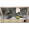 Image 1 : CONTENTS OF SHOWCASE INCLUDING; MODEL CARS, MODEL GUNDAM, REFLECTIVE DISPLAY TRAYS & MORE