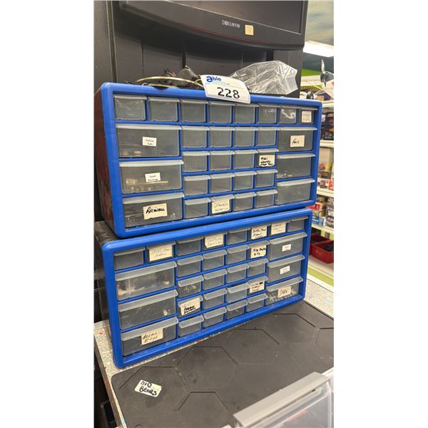 (2) PARTS ORGANIZERS WITH ASSORTED R/C PARTS CONTENTS