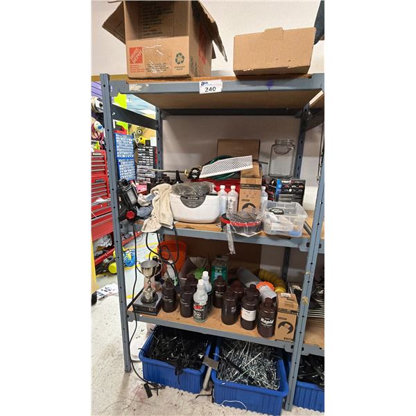 RACK OF ASSORTED ITEMS INCLUDING; RESIN, RETAIL RACK BARS & MORE *RACK NOT INCLUDED*