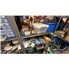 Image 4 : MISCELLANEOUS ITEMS ON SHELVES INCLUDING; DOUBLE BANK RACK & 1 METRO RACK & HOT WHEELS DISPLAY