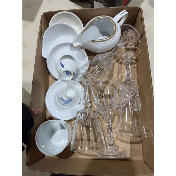 Crystal glasses, and other dishes