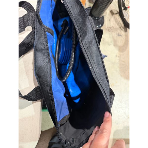Exercise ball, and pump and bag